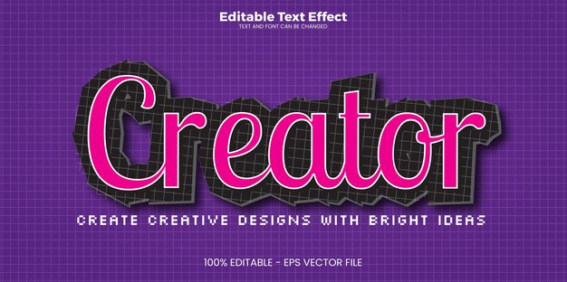 Vector creator editable text effect in modern trend style