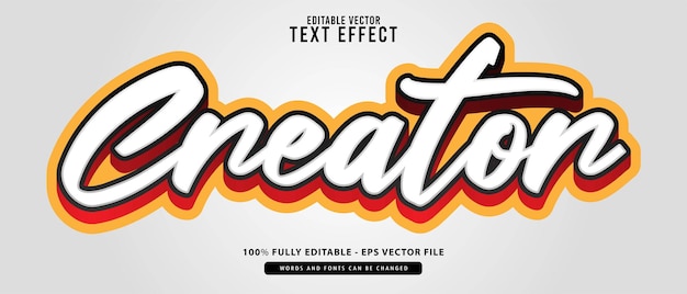 Vector creator editable text effect