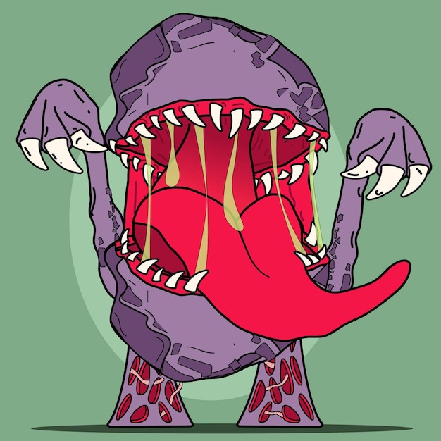 Vector creature with open mouth