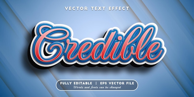 Credible text effect with editable font style