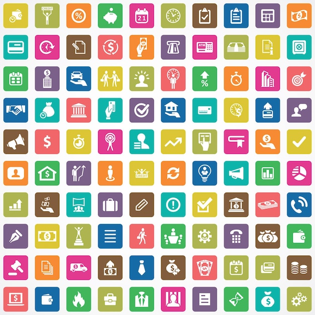 credit 100 icons universal set