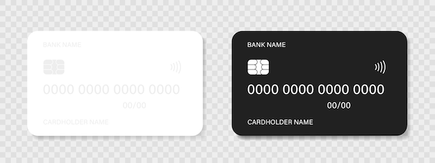 Credit bankkaart mockup geïsoleerd op transparante achtergrond vectorillustratie