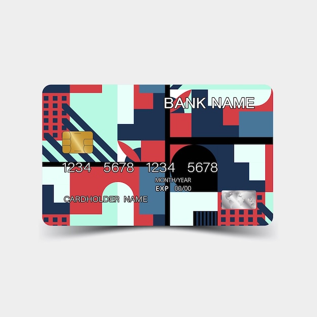 Credit card design Inspiration from memphis art