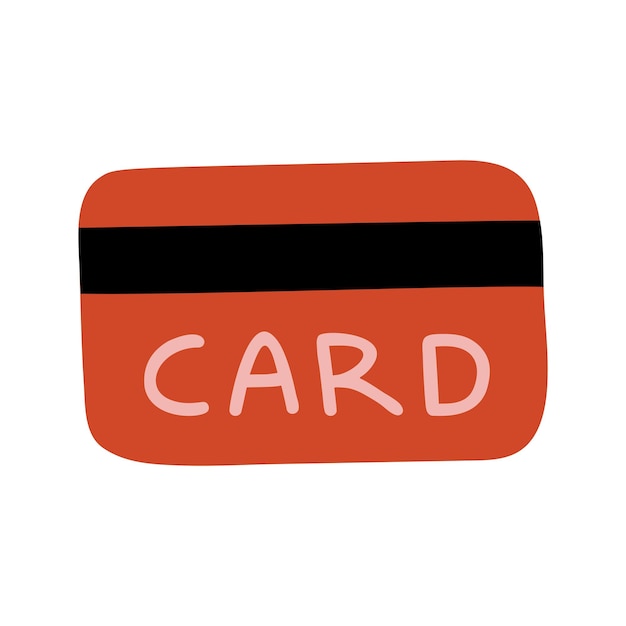 フラット ベクター スタイルのクレジット カード手描きの背景イラスト
