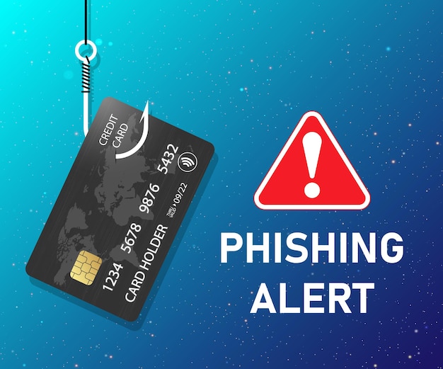 Credit card fraud theft of bank data phishing alert