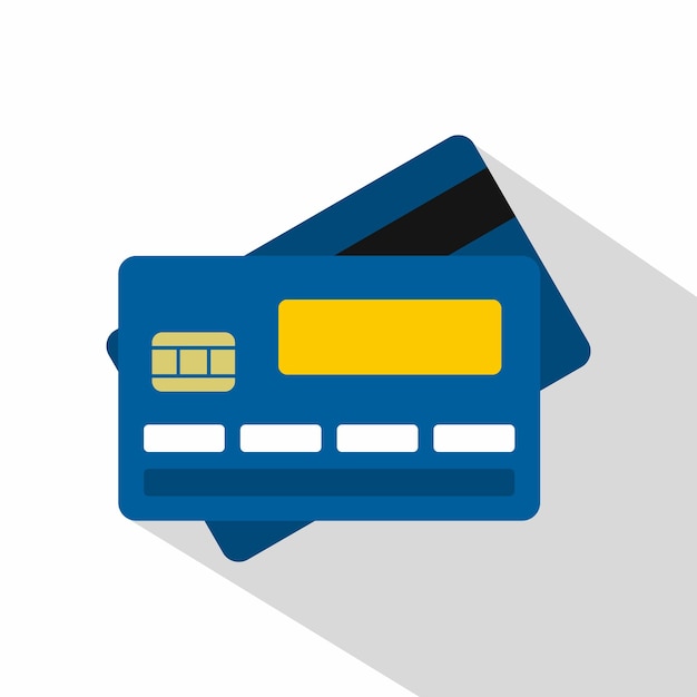 Credit card icon Flat illustration of credit card vector icon for web