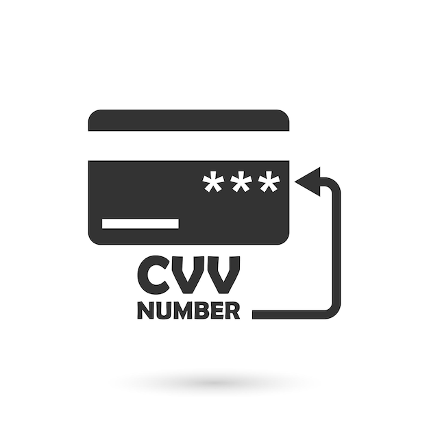 Vector credit card icon in flat style cvv verification code vector illustration on isolated background payment sign business concept