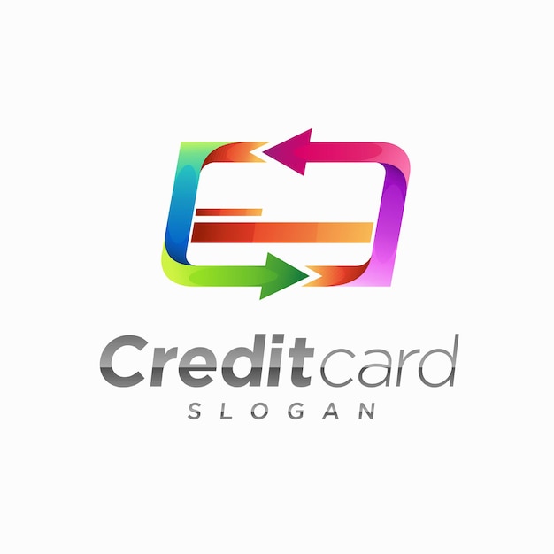 Credit card logo with arrow concept