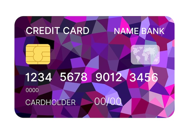 Кредитная карта многоцветный шаблон вектор с абстрактным дизайном