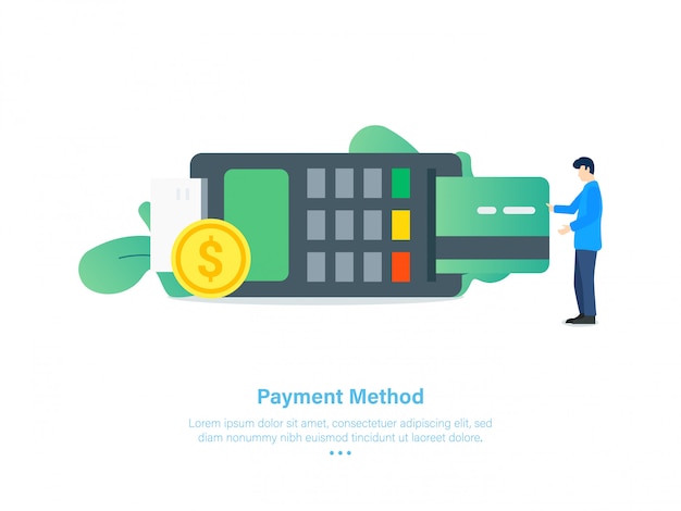 Vector credit card payment method illustration