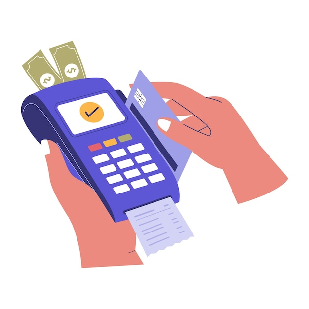 クレジットカードの支払いのスワイプイラスト