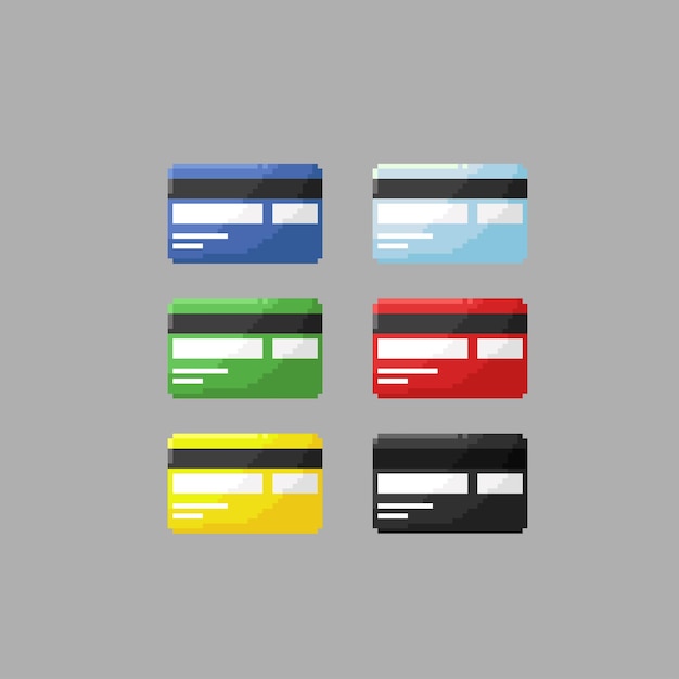 Vector credit card in pixel art style