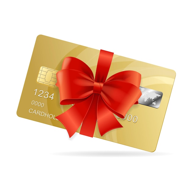 Vector credit card present. the concept of a luxury product