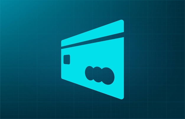 Credit card symbol Vector illustration on blue background Eps 10