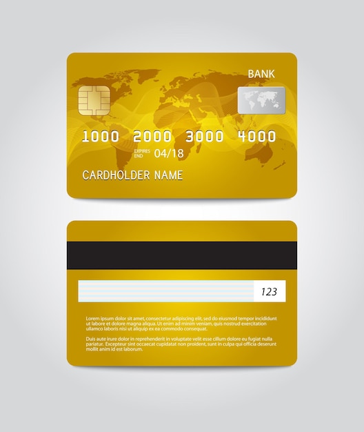 Credit card template design. two sides. vector