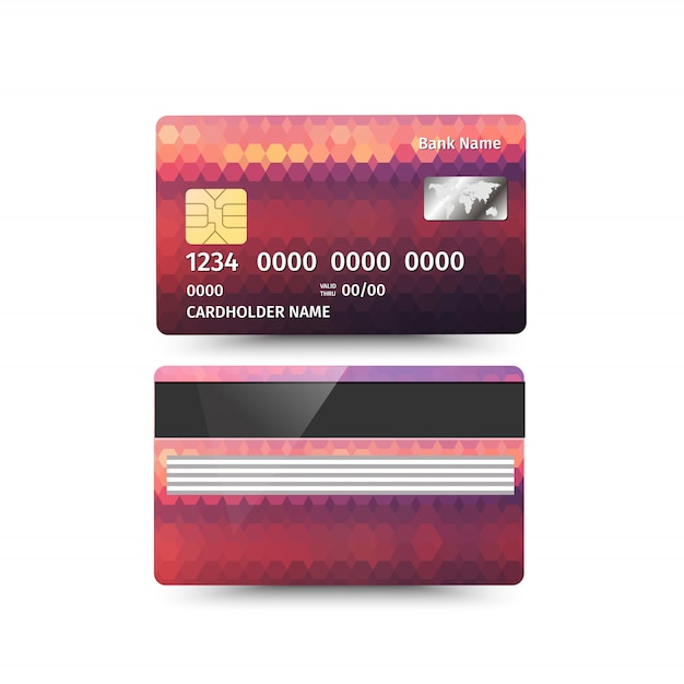 Credit card two sides with abstract design.