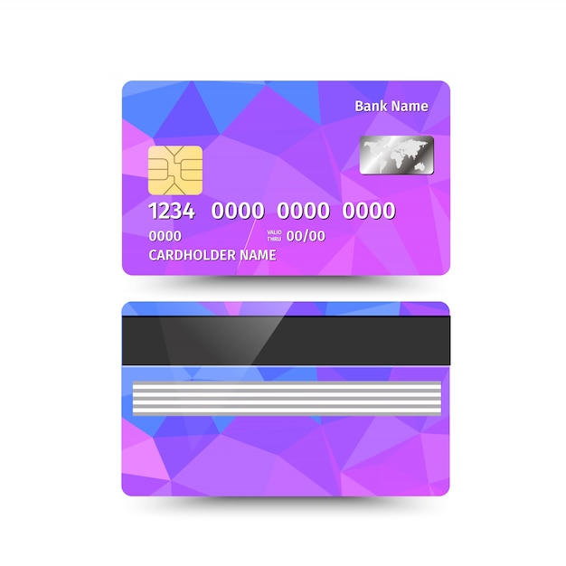 Credit card two sides with abstract design.