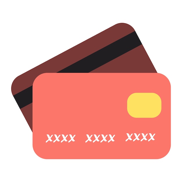 Vector credit card vector flat icon online payment credit debit card cash withdrawal credit card minimal