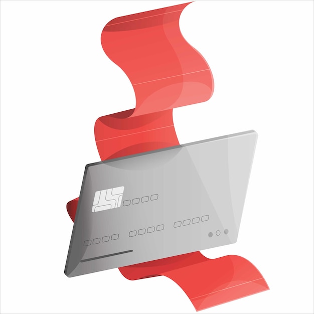 Vector credit card with a bill