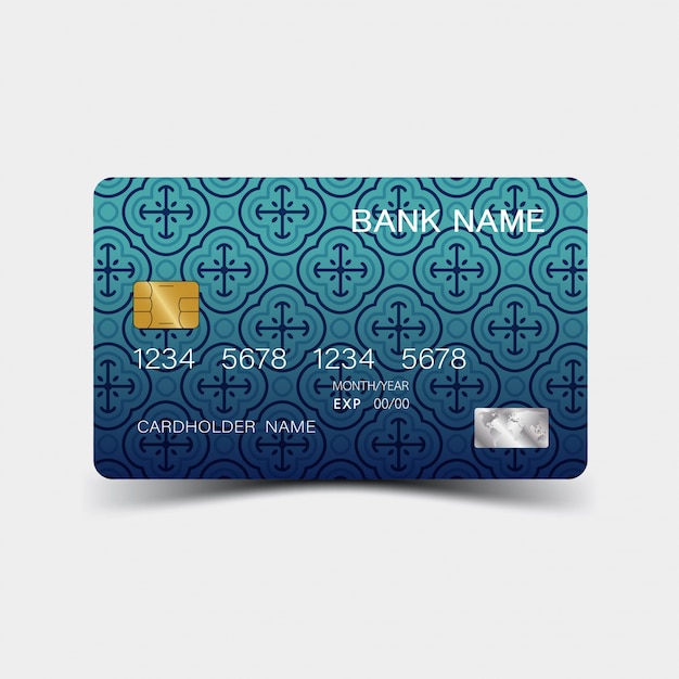 Credit card. With blue elements