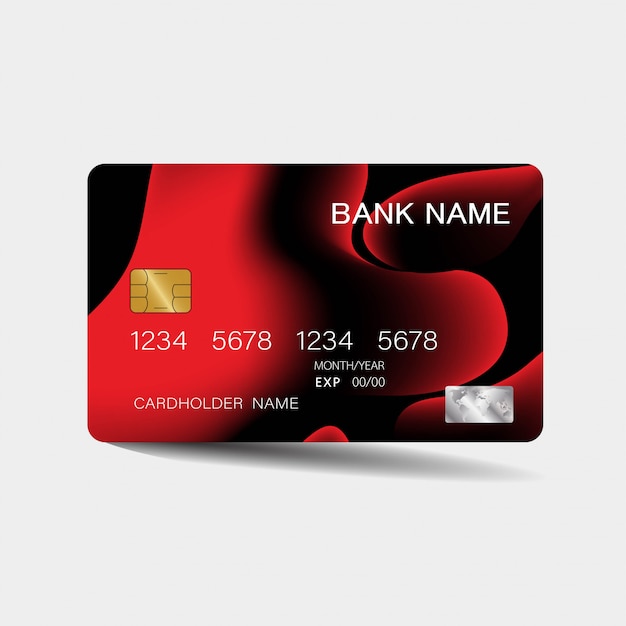 Credit card With red elements