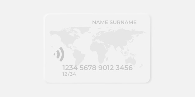 신용 카드 Neumorphism Neumorphism 신용 카드 벡터 격리 된 그림 Neumorphic 디자인의 플라스틱 은행 카드