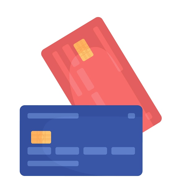 Credit cards semi flat color vector object