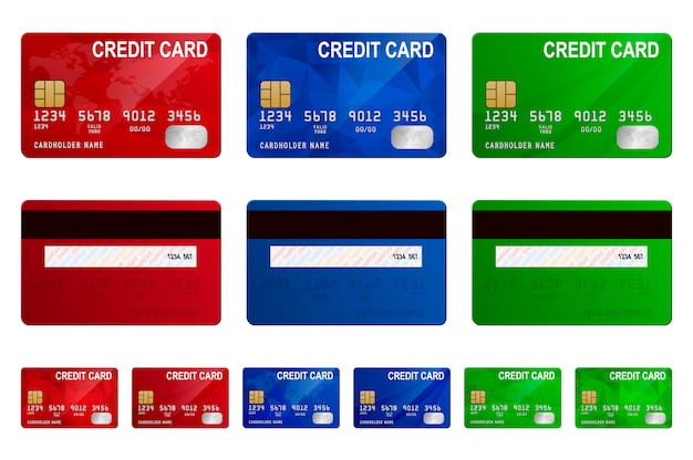 Vettore set di modelli di carte di credito
