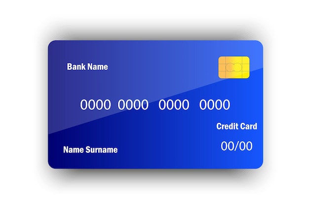 Mockup di carta di debito di credito carta di credito blu illustrazione vettoriale eps 10 immagine di stock