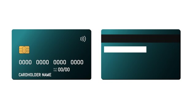 Credit plastic card with emv chip contactless payment