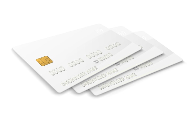 Credit plastic card with emv chip. Contactless payment