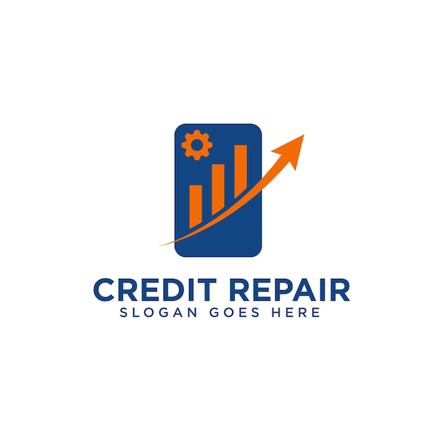 Дизайн логотипа кредитного ремонта со стрелкой