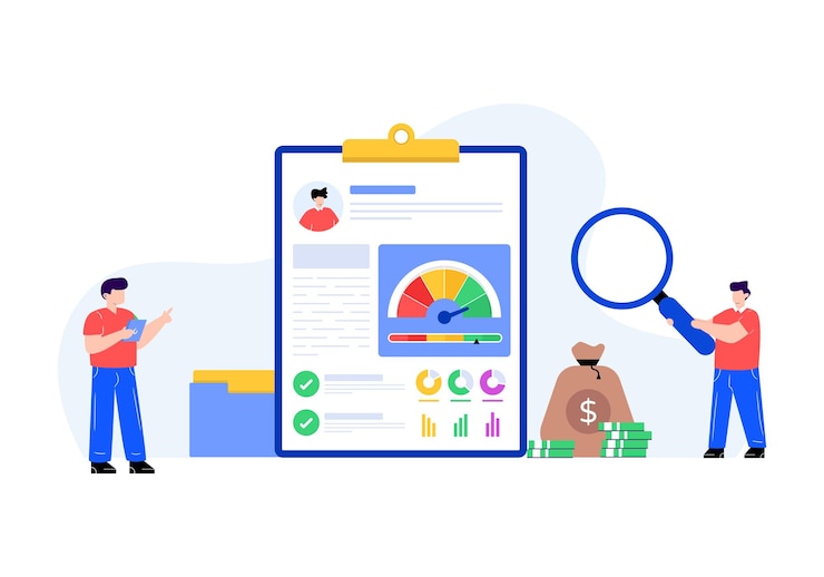Vector credit report flat vector download premium design