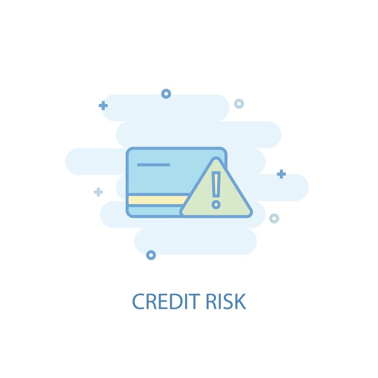 Premium Vector | Credit risk line concept. Simple line icon, colored