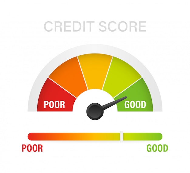 Credit score scale showing good value.  illustration.