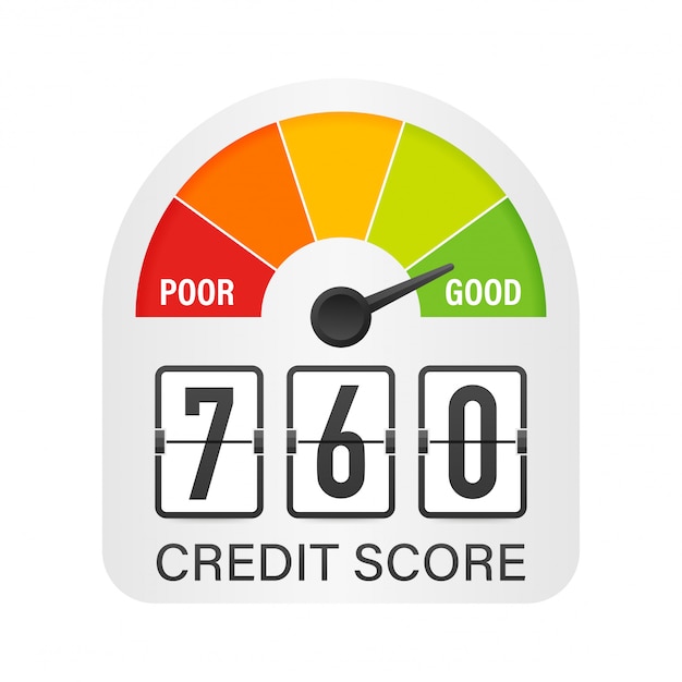 Credit score scale showing good value.   illustration.