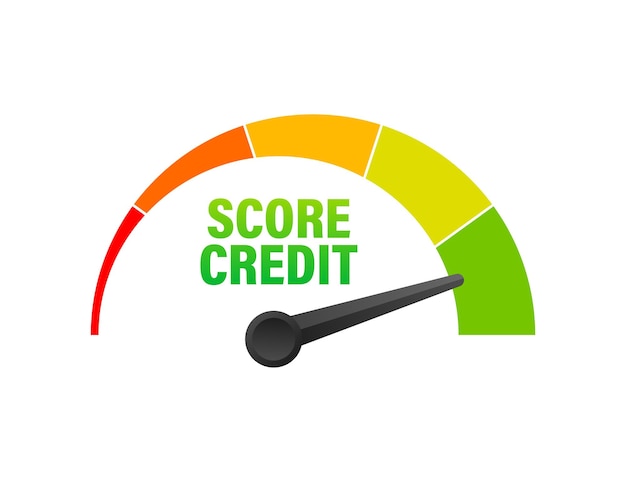 Credit score scale showing good value Vector illustration