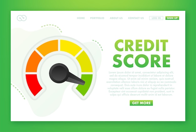 Credit score scale showing good value Vector illustration