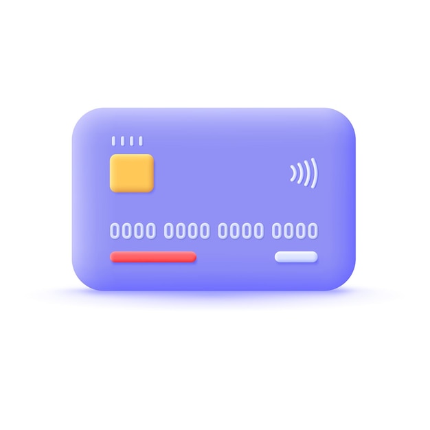 벡터 creditcard 3d 개념 아이콘 전체 편집 가능 및 벡터 3