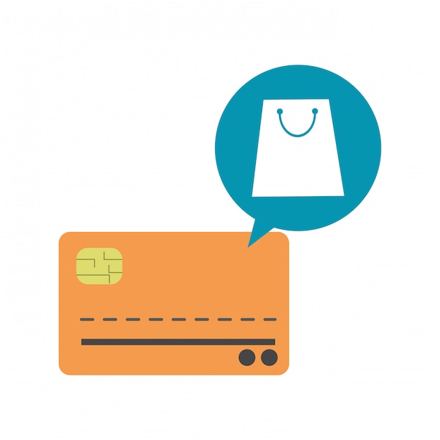 Vector creditcard en shoppin-tas