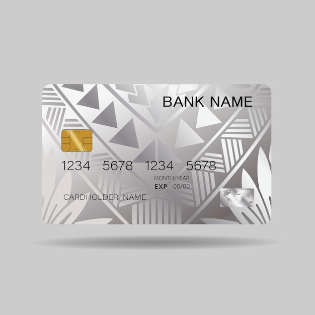 Creditcard Met zilveren elementenontwerp En inspiratie van abstract