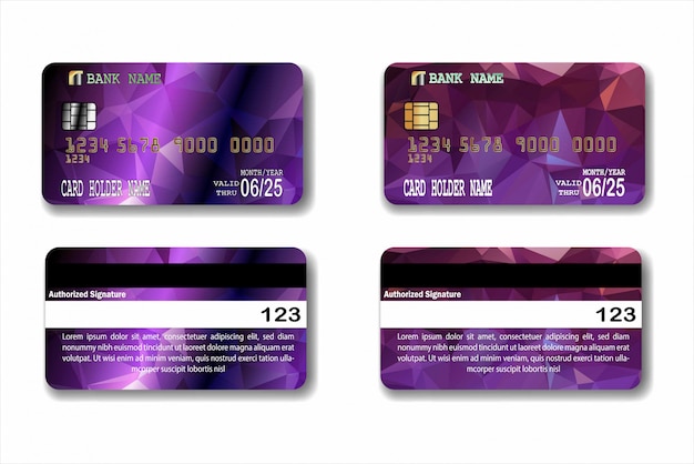 Creditcard sjabloon met laag poly textuur