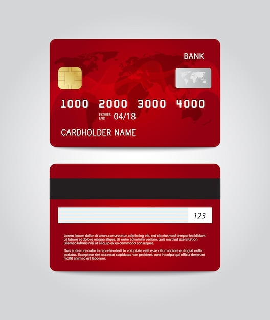 Creditcard sjabloonontwerp. Twee kanten. Vector