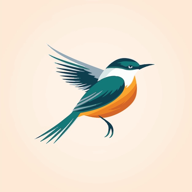 Creëer een 3 kleuren logo van een schaarstaart flycatcher vogel logo boek