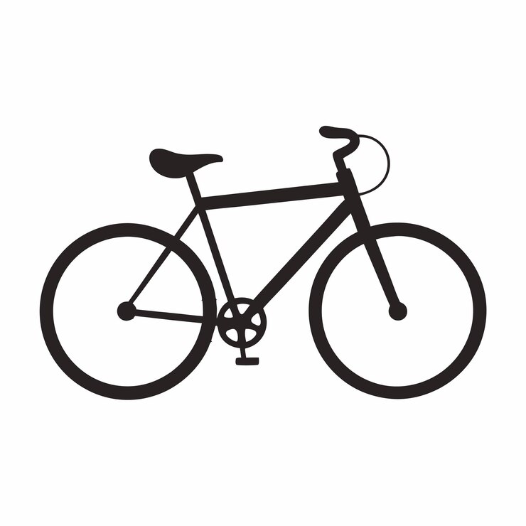 Creëer een fiets silhouet vector stijl met witte achtergrond