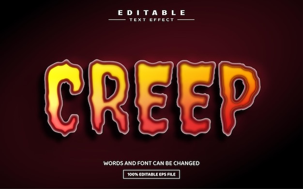 Creep 3D bewerkbare teksteffectsjabloon