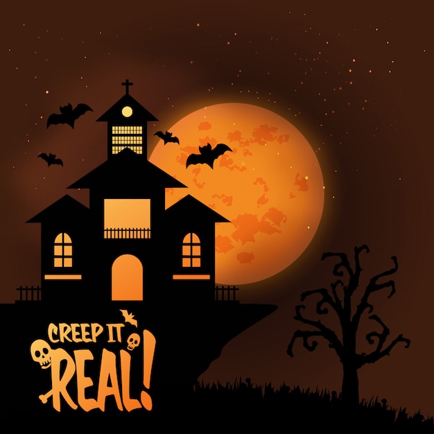 Creep it real typography design vector