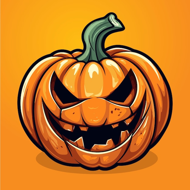 a creepy carved pumpkin colorful for kids Halloween and activity books