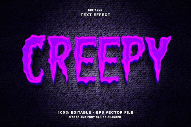 Creepy editable text effect