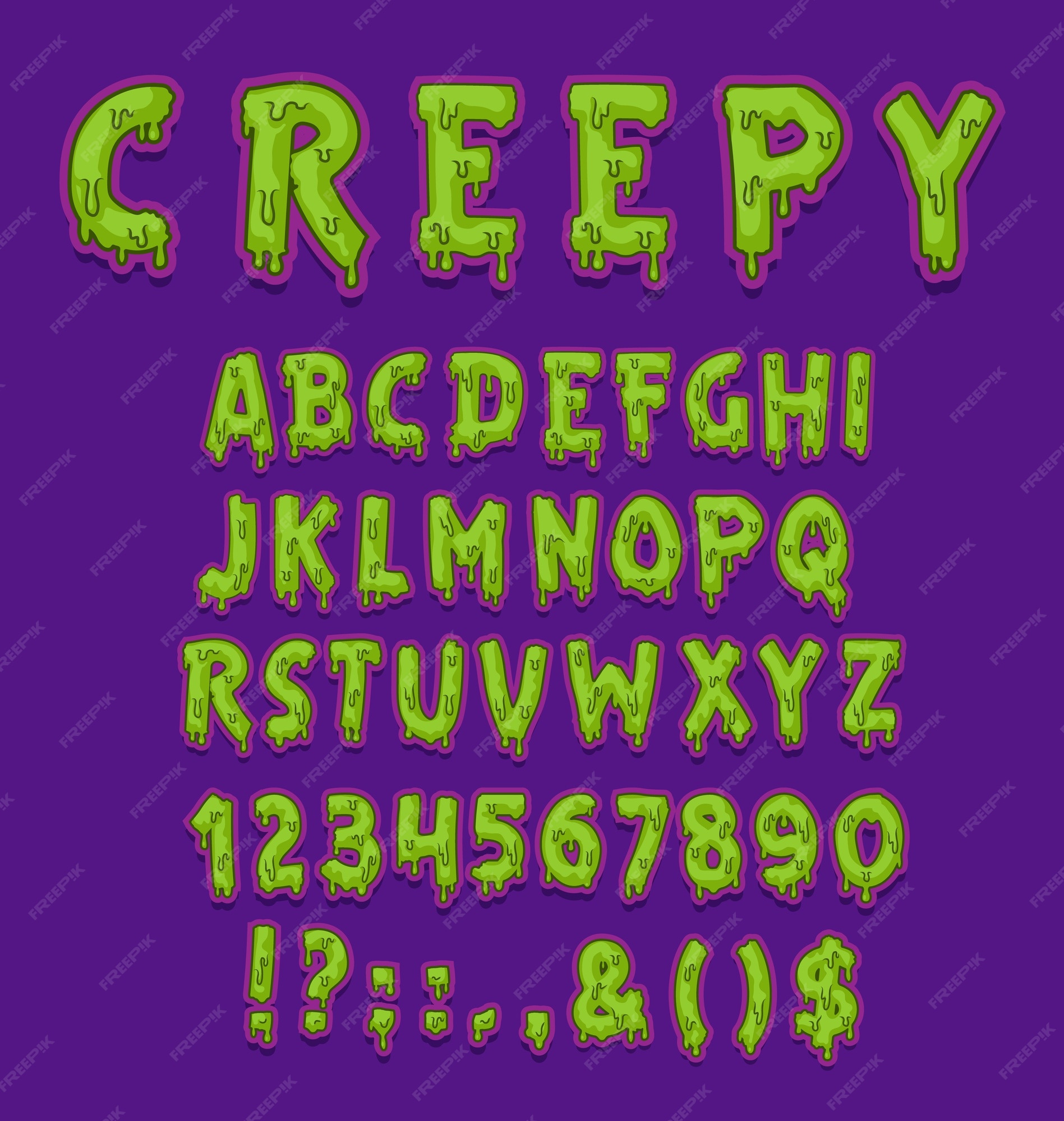 Zombie font scary green letters hi-res stock photography and